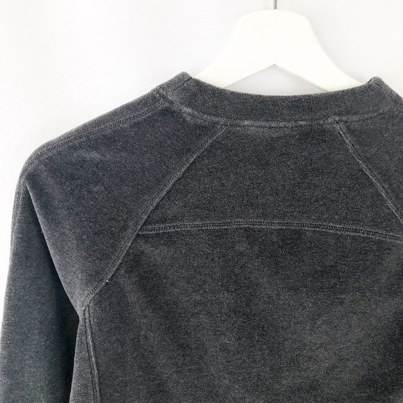 Lululemon Every Moment Crew Heathered Black Velvet Velour Cropped Sweatshirt - Picture 6 of 10